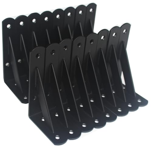 16 Pack L5 x H 3" Black Heavy Duty Shelf Brackets with Screws Metal Shelf Brackets Shelf Support Angle Brackets for Shelves L Brackets Heavy Duty Floating Shelf (16 Count)