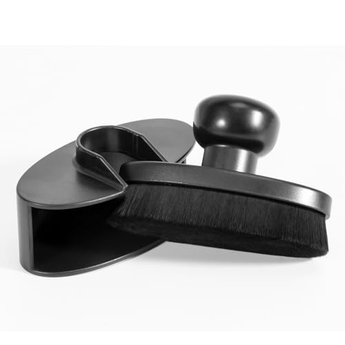 Tire Shine Applicator Brush Large Vegan Oval Tire Shine Brush with Storage Stand for Vehicles Tire Shine Polish Wax and Car Wash