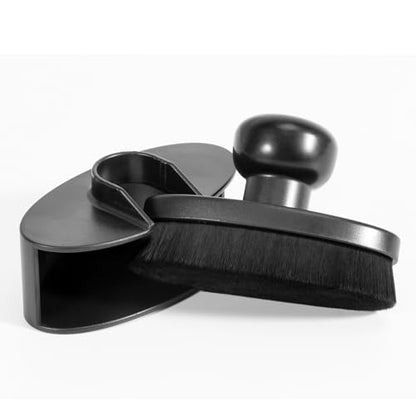 Tire Shine Applicator Brush Large Vegan Oval Tire Shine Brush with Storage Stand for Vehicles Tire Shine Polish Wax and Car Wash