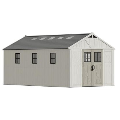 10x16 FT Resin Outdoor Storage Shed with Floor