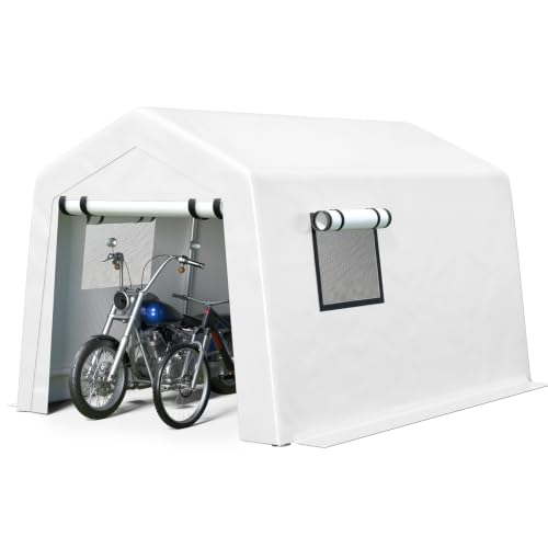 8x10 FT Enclosed Carport with Roll