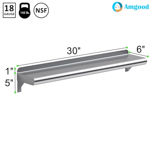 6 in. x 30 in. Stainless Steel Wall Mount Shelf
