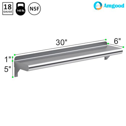 6 in. x 30 in. Stainless Steel Wall Mount Shelf