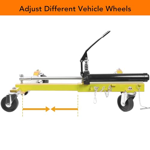 4 Pcs Car Wheel Dolly with Hydraulic Tire Jack (4 Count)