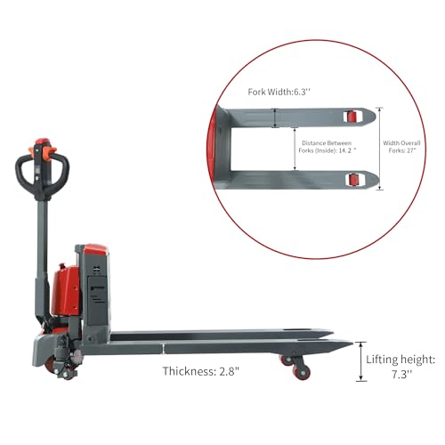 Tory Carrier Full Electric Power Pallet Jack Truck 4400lb Cap. 48" x 27" Fork Size