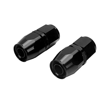 Swivel 12AN Fitting 0° Straight For CPE Braided Hose End Black 2Pcs (2 Count)