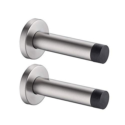Door Stopper 304 Stainless Steel Thicken 1mm Sound Dampening Door Stop Bumper Wall Protetor 2 Pack (2 Count)