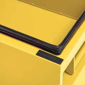Aluminum Truck Tool Box Jobsite Storage Box Toolbox Chest Cabinet Heavy Duty Truck Bed Toolbox Gangboxes Tools Organizer Pick Up Truck Bed RV Trailer With Side Handles (36x15 Inch / Steel / Yellow)