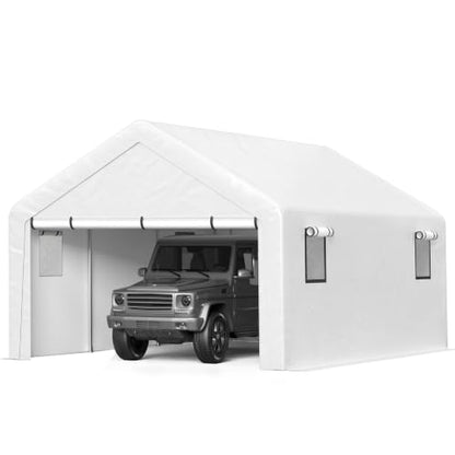 13x21 FT Enclosed Carport with Roll