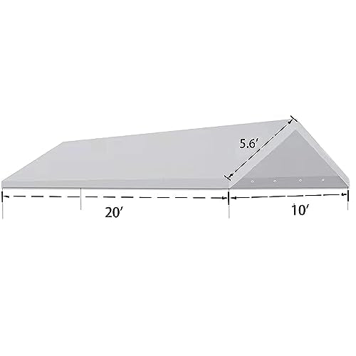 10' x20' Carport Replacement Canopy Cover White