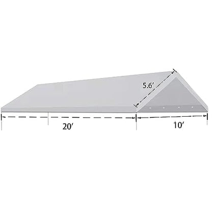 10' x20' Carport Replacement Canopy Cover White