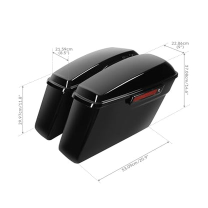Vivid Black Hard Saddlebags with Black Latch Keys Liners Fit for Harley Touring Road King Street Glide Electra Ultra Classic 2014