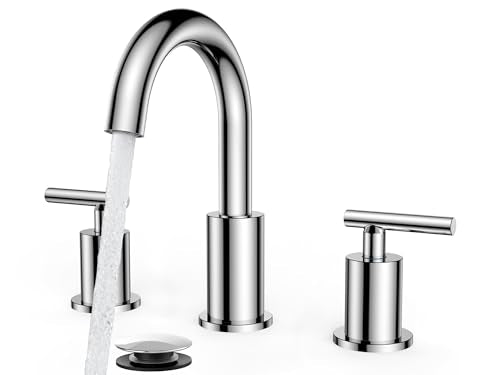 Bathroom Sink Faucet 3 Hole Chrome 8 Inch Widespread