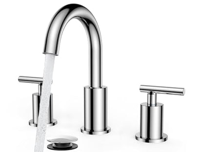 Bathroom Sink Faucet 3 Hole Chrome 8 Inch Widespread