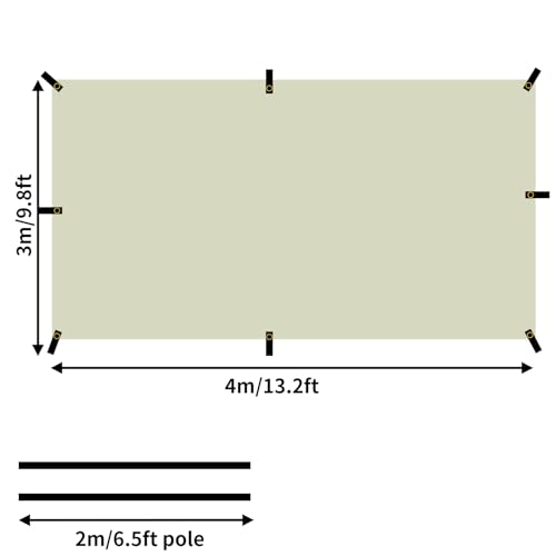 Van Large Car Awning with Suction 13x9.8ft Khaki