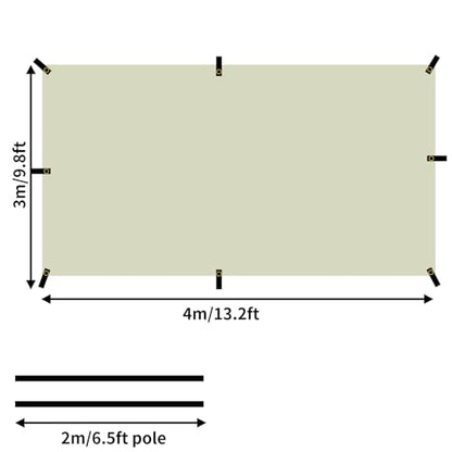 Van Large Car Awning with Suction 13x9.8ft Khaki