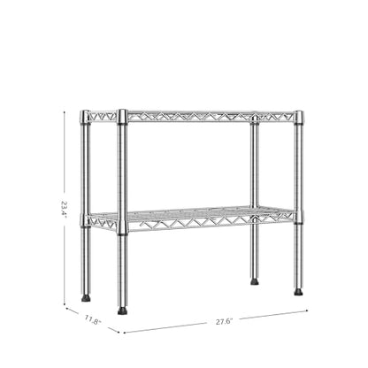 MZG 220 lbs 2 Tier Storage Rack Metal Wire Shelving Unit