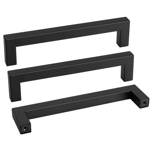 10 Pack 6-1/4 Inch Black Cabinet Handles Kitchen Drawer Pulls (10 Count)