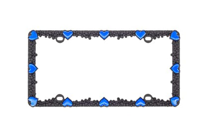 3D Daisy Heart License Plate Frame from Pure Zinc Alloy Metal Perfect Plate Holder
