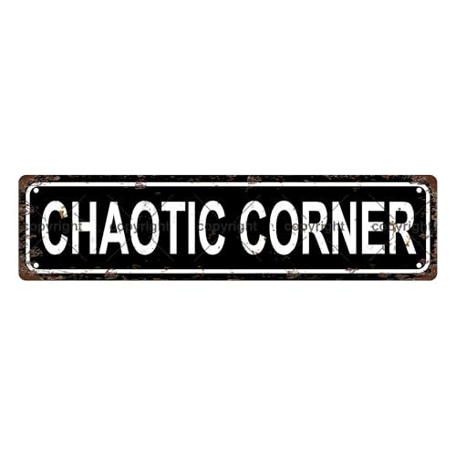 CHAOTIC CORNER SPACE Metal Tin Street Sign Bar Cafe Garage Cave Home Room Wall Bathroom Farmhouse Garden Porch Patio Decor