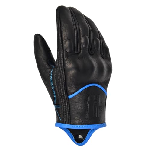 Harssidanza Woman Touchscreen Motorcycle Racing Gloves GL016US Blue XL