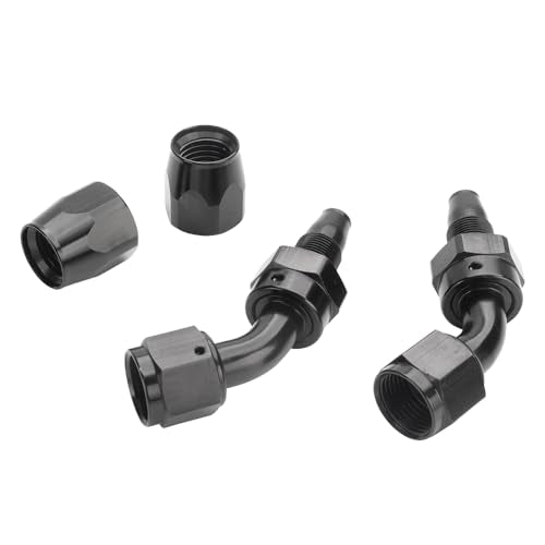 Swivel 6AN Fitting 45 Degree For CPE Braided Hose End Black 2Pcs (2 Count)