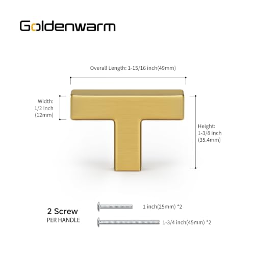 10 Pack Gold Cabinet Knobs Single Hole Gold Kitchen Handles