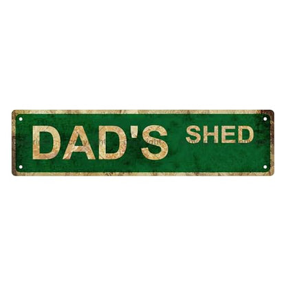 DAD'S SHED SPACE Metal Tin Street Sign Bar Cafe Garage Cave Home Room Wall Bathroom Farmhouse Garden Porch Patio Decor