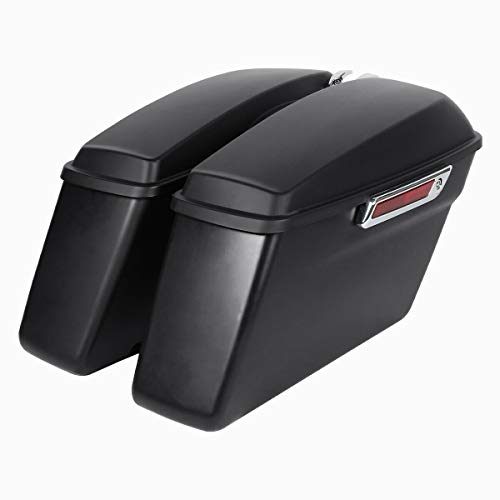 Matte Black Hard Saddlebags Fit for Harley Touring Road King Street Glide Electra Ultra 2014 (2 Count)
