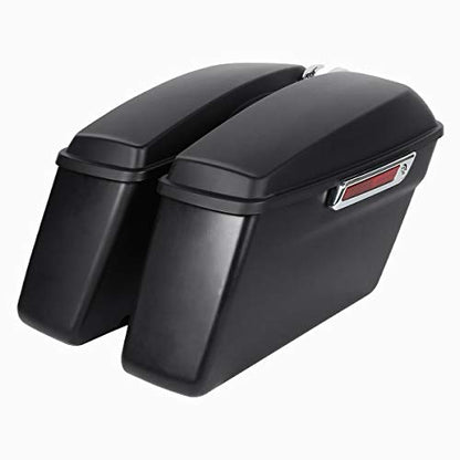 Matte Black Hard Saddlebags Fit for Harley Touring Road King Street Glide Electra Ultra 2014 (2 Count)