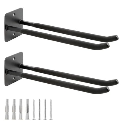 2 Pack Steel Wall Mount Double Garage Storage Hooks (2 Count)