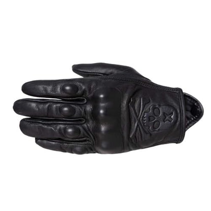 Goatskin Leather Motorcycle Motorbike Powersports Racing Gloves Reflective Skull Touchscreen for Men and Women Model