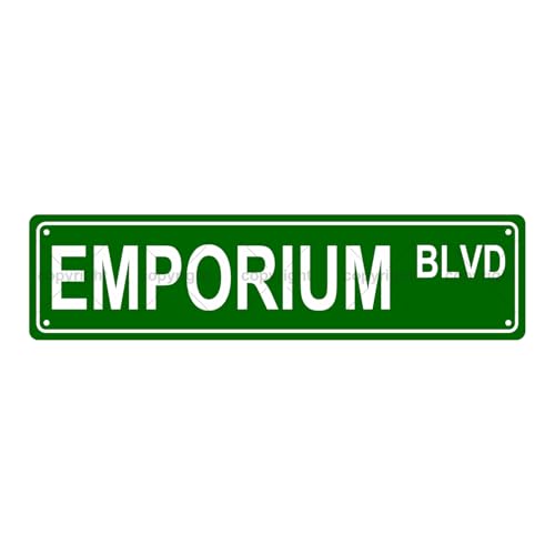EMPORIUM BLVD SPACE Metal Tin Street Sign Bar Cafe Garage Cave Home Room Wall Bathroom Farmhouse Garden Porch Patio Decor