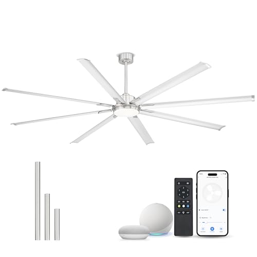 96 Inch Industrial Ceiling Fan with Light