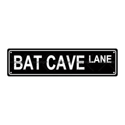 BAT CAVE LANE SPACE Metal Tin Street Sign Bar Cafe Garage Cave Home Room Wall Bathroom Farmhouse Garden Porch Patio Decor