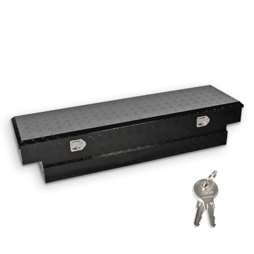 69 Inch Heavy Duty Aluminum Tool Box Wide Utility Trailer Stripes Plated