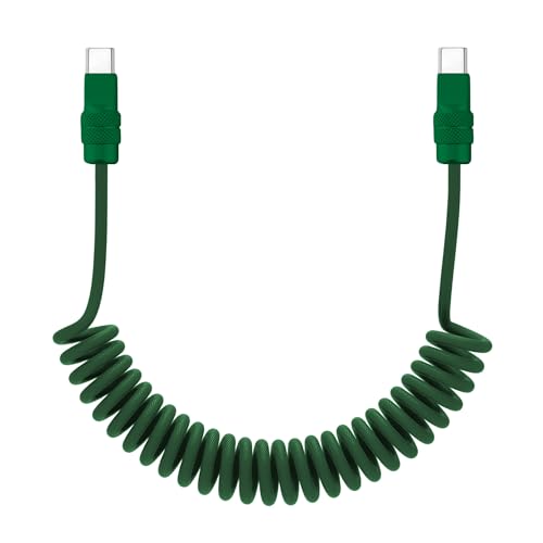 USB C to C 240W Braided Coiled Charging Cable
