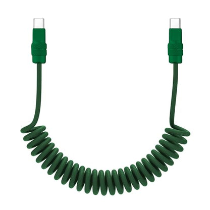USB C to C 240W Braided Coiled Charging Cable