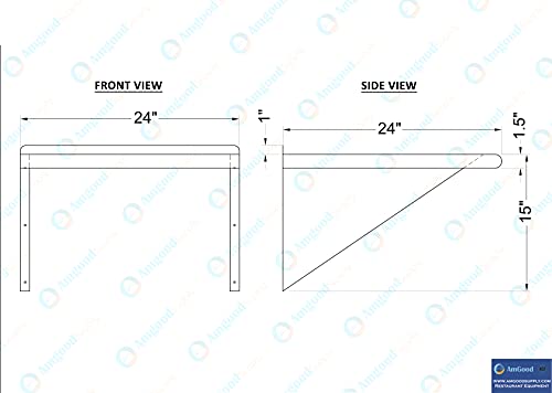 24 in. x 24 in. Stainless Steel Wall Mount Shelf