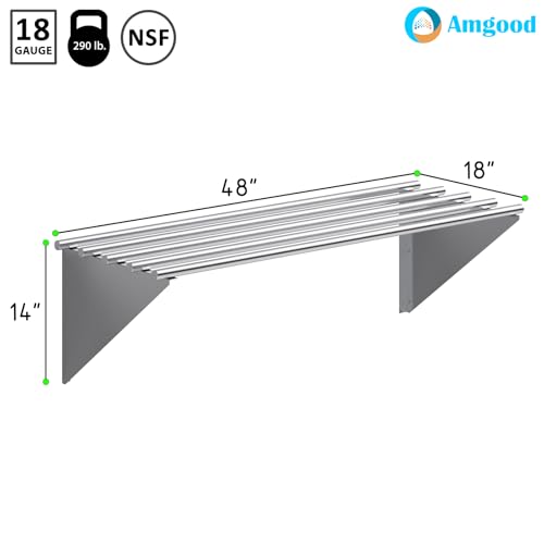 18 in. x 48 in. NSF Stainless Steel Tubular Wall Shelf