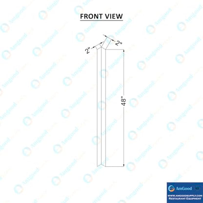 Pack of 5 2 in. x 2 in. x 48 in. Stainless Steel Inside Corner Guard