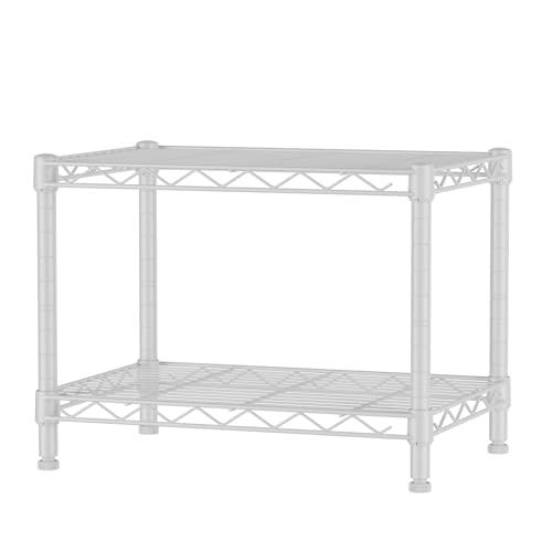 Small Wire 2 Shelves Pantry Metal Shelf Floor Organizer Under Desk
