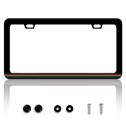 Gay Pride LGBTQ License Plate Frame Flower Stainless Steel 6x12 Inch 2