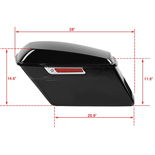 Motorcycle Saddlebags with Black Conversion Brackets Fit For Harley Softail Deluxe Heritage Softail 1984 (2 Count)
