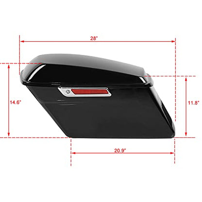 Motorcycle Saddlebags with Black Conversion Brackets Fit For Harley Softail Deluxe Heritage Softail 1984 (2 Count)