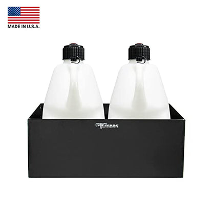 430 Double Aluminum Utility Fuel Jug Holder Rack Fits Two 5 Gallon Gas Containers
