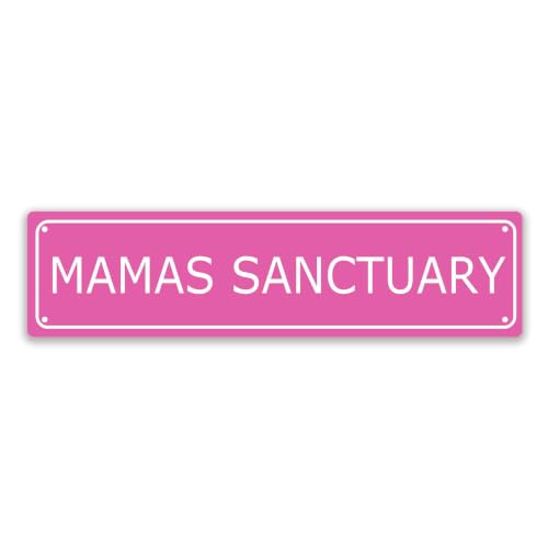 MAMAS SANCTUARY SPACE Metal Tin Street Sign Bar Cafe Garage Cave Home Room Wall Bathroom Farmhouse Garden Porch Patio Decor