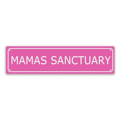MAMAS SANCTUARY SPACE Metal Tin Street Sign Bar Cafe Garage Cave Home Room Wall Bathroom Farmhouse Garden Porch Patio Decor