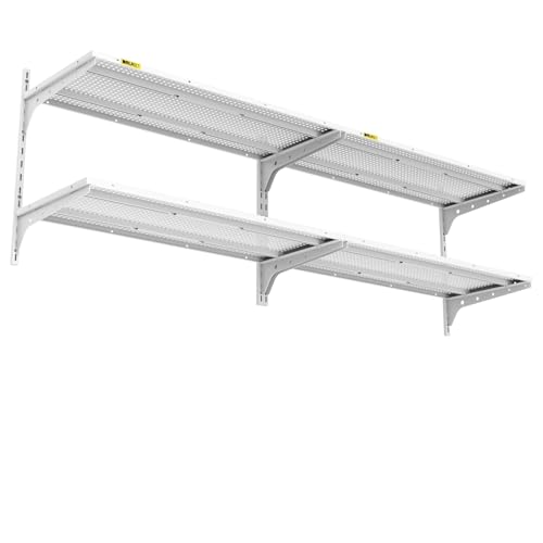 2 Pack 2 Tier 1.3x3ft Garage Shelving Wall Mounted (2 Count)