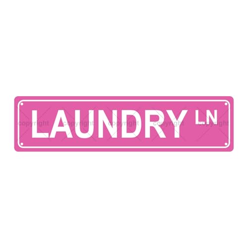 LAUNDRY LN SPACE Metal Tin Street Sign Bar Cafe Garage Cave Home Room Wall Bathroom Farmhouse Garden Porch Patio Decor
